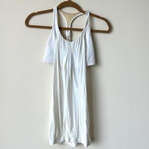 Lululemon White Bra Attached Workout Tank Top
